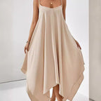 Damen Luftiges Spaghettiträger-Kleid mit asymmetrischem Saum und weichem Stoff R&B