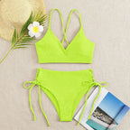 Damen Triangel-Bikini im modischen Wickeldesign mit verstellbaren BindR&Bändern R&B
