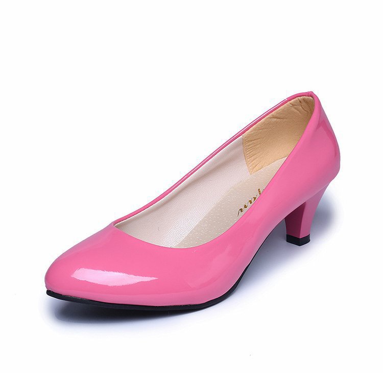Damen elegante Lackleder-Pumps mit komfortablem Blockabsatz R&B