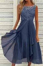 Damen elegante Cocktailkleid mit kunstvollen Spitzenakzenten R&B
