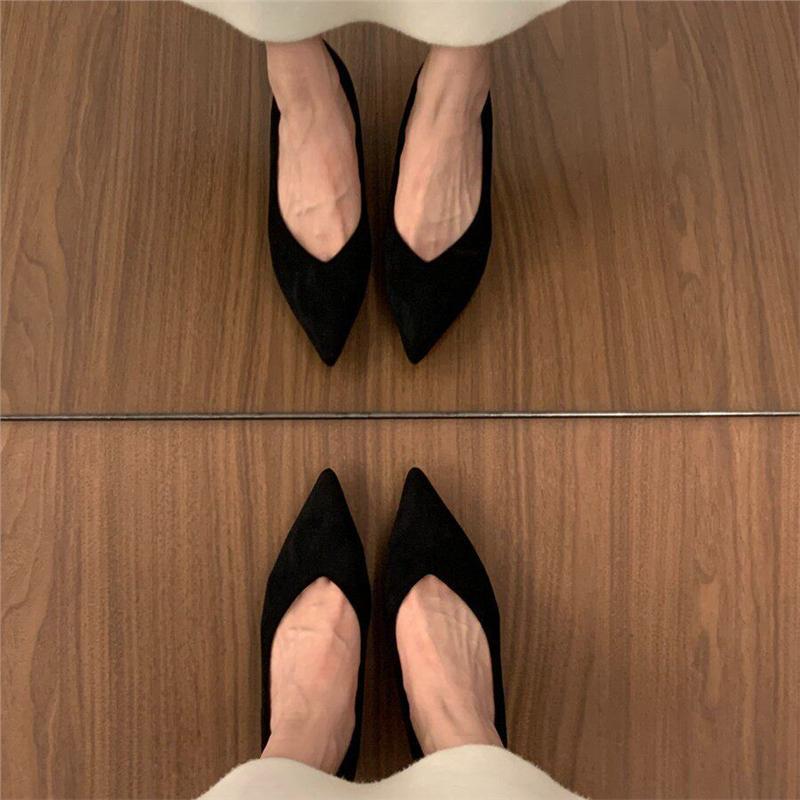 Damen spitze Wedge-Pumps aus samtweichem Velours R&B