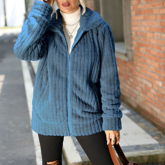 R&B | Warme Plüschjacke Polyester Weich, Bequem