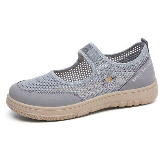 Damen Bequeme und atmungsaktive Strickschuhe mit floralem Design R&B