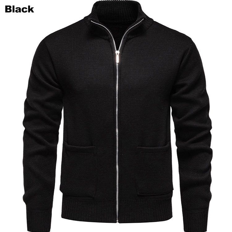 Herren Strickjacke mit durchgehendem Reißverschluss und seitlichen Taschen R&B