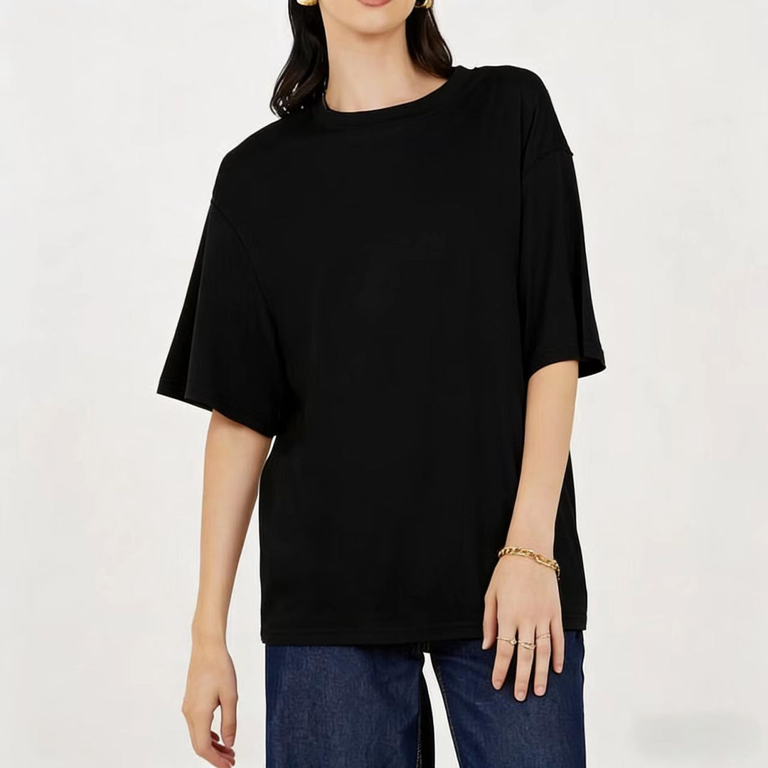 Damen Übergröße Shirt mit lässigem Schnitt und kurzarm R&B