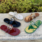 Damen Flip-Flops mit elegantem Logo-Applikation R&B