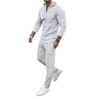 Herren Sportliches Zweiteiler Set mit atmungsaktivem Kapuzenoberteil und schlanker Jogginghose R&B