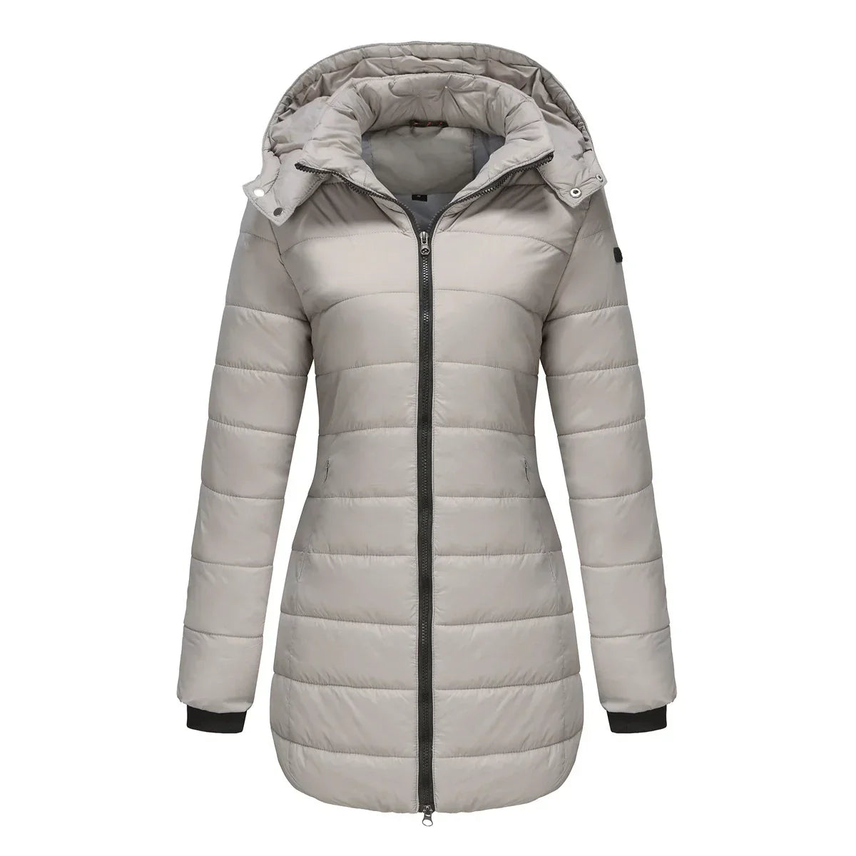 R&B | Pufferjacke - Gefüttert - Abnehmbare Kapuze - Gerippte Bündchen - Mittellange Passform