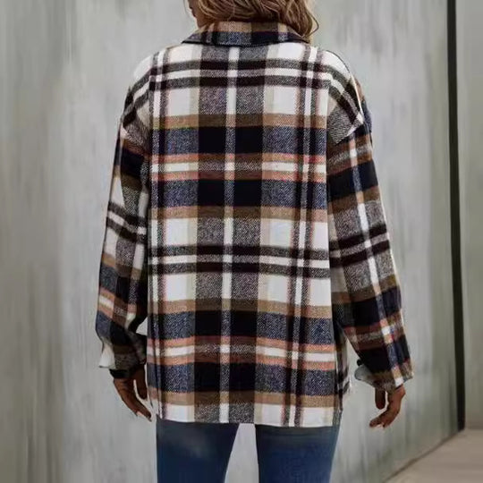 Damen lässige Karomuster Hemdjacke R&B