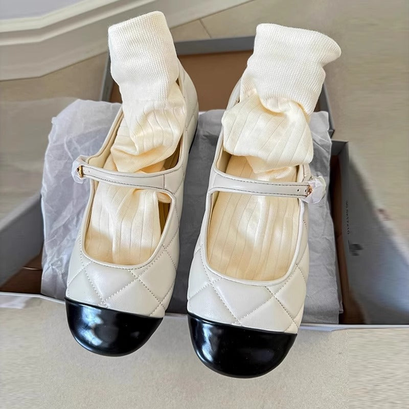 Damen Ballerinas mit Riemen und gepolsterter Innensohle R&B
