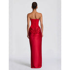 Damen Elegantes Cocktailkleid mit Herzausschnitt und fließendem Rockteil R&B