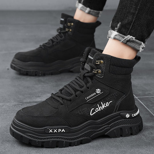 Damen trendige und robuste High-Top Boots mit gepolsterter Knöchelpartie und rutschfester Sohle R&B