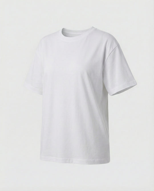 Elegantes Damen Seiden-T-Shirt Kurzarm Elastisch Rundhals Sommer Oberteil Weiß