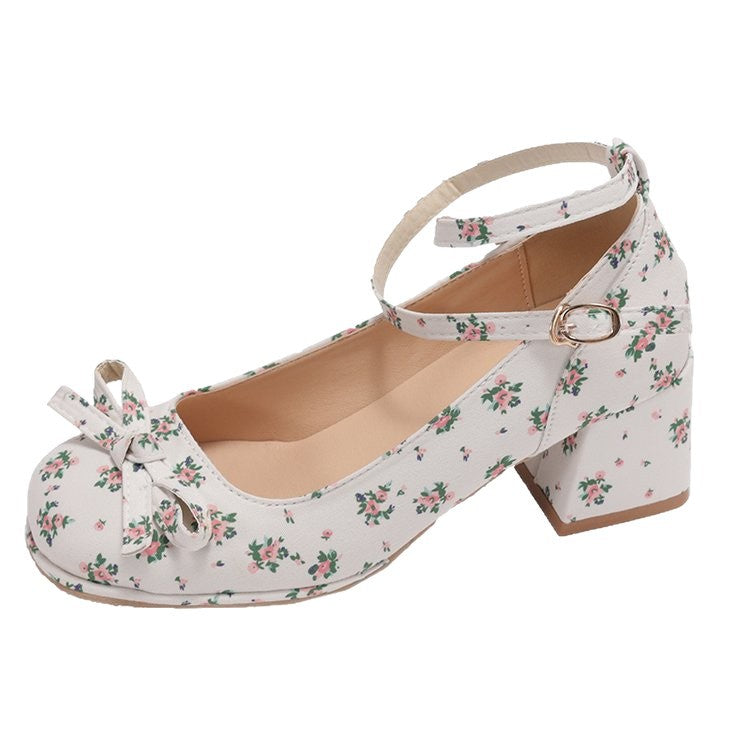 Damen elegante Ballerina-Pumps mit modischer Schleifenakzent und komfortablem Blockabsatz R&B