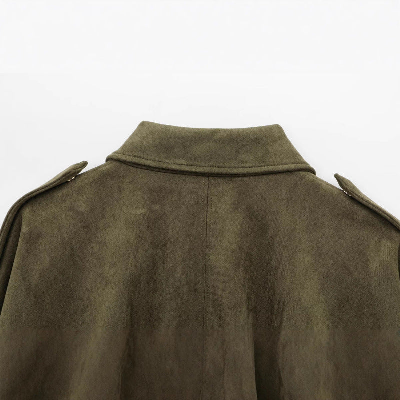 Damen Oversized Jacke aus Kunstleder mit Gummizug R&B
