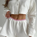 Damen Bequeme Freizeit-Bluse und Shorts Set R&B