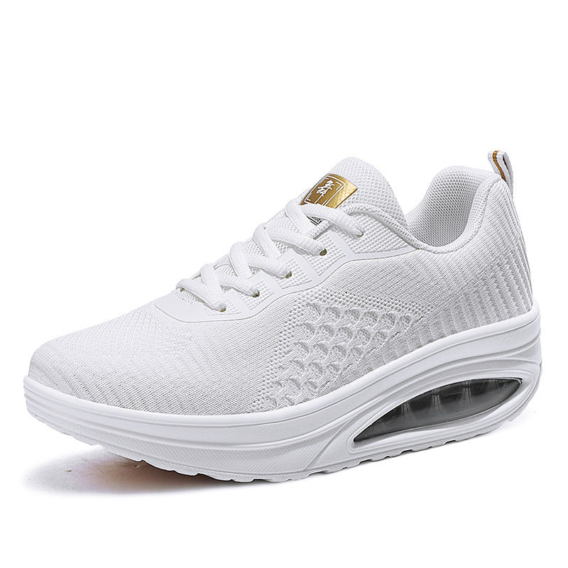 Damen nan keilabsatz-Walkingschuh mit sichtbarem Luftkissen, atmungsaktivem Strickobermaterial und rutschfester Laufsohle R&B