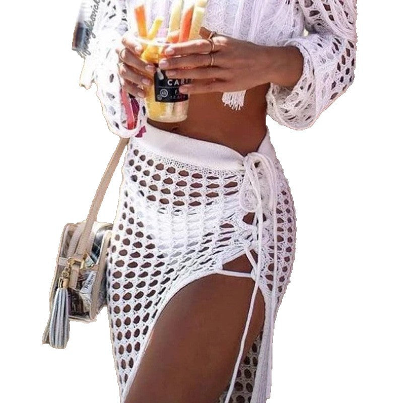 Damen Strandsarong mit trendigem Netzdesign und Fransen R&B