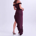 Damen Elegantes Maxikleid mit Rüschendetail R&B