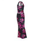 Damen Elegantes Maxikleid mit verführerischem Halterneck R&B
