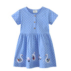 Mädchen Sommerkleid mit verspieltem Schwanenmotiv R&B