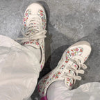 Damen Sportliche Schnürschuhe mit floralem Design R&B