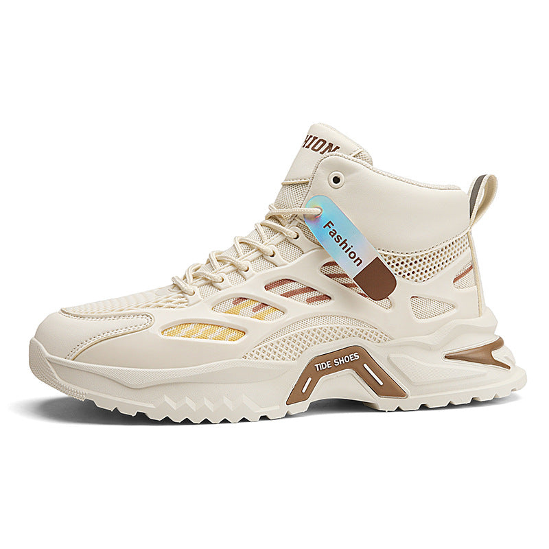 Damen Modische High-Top Sneakers mit atmungsaktiver Mesh-Oberfläche und rutschfester Sohle R&B