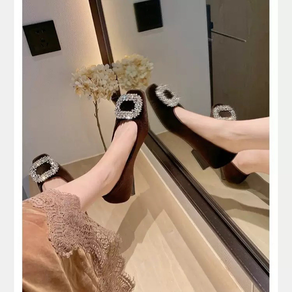 Damen Edle Pumps mit funkelndem Schmuckdetail und bequemer Innensohle