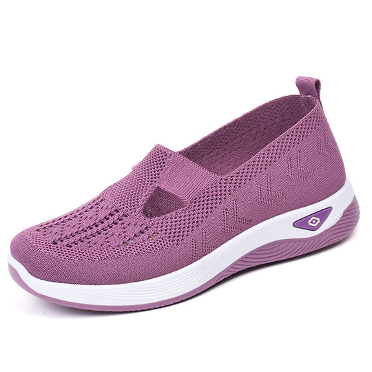 Damen Komfortable und luftige Slip-On Sneakers mit Strickoberfläche R&B
