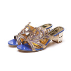 Damen Mules mit funkelndem Schmuck und komfortablem Blockabsatz R&B