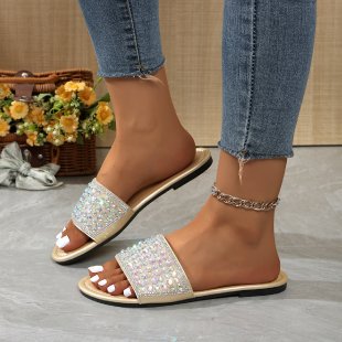 Damen Glitzernde Komfort-Sandalen mit funkelndem Riemen R&B