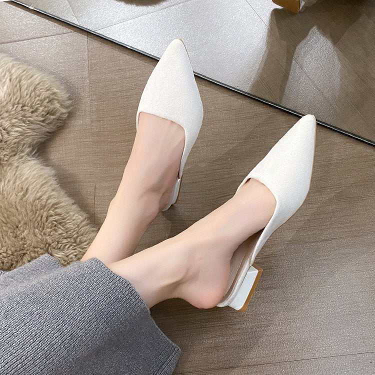 Damen elegante Spitzenschuhe mit offenem Fersenbereich R&B