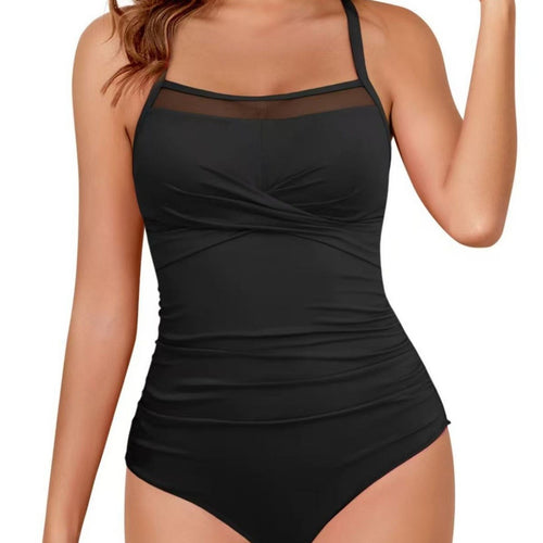 Damen Hochwertiger Badeanzug mit transparenten Nettodetails R&B