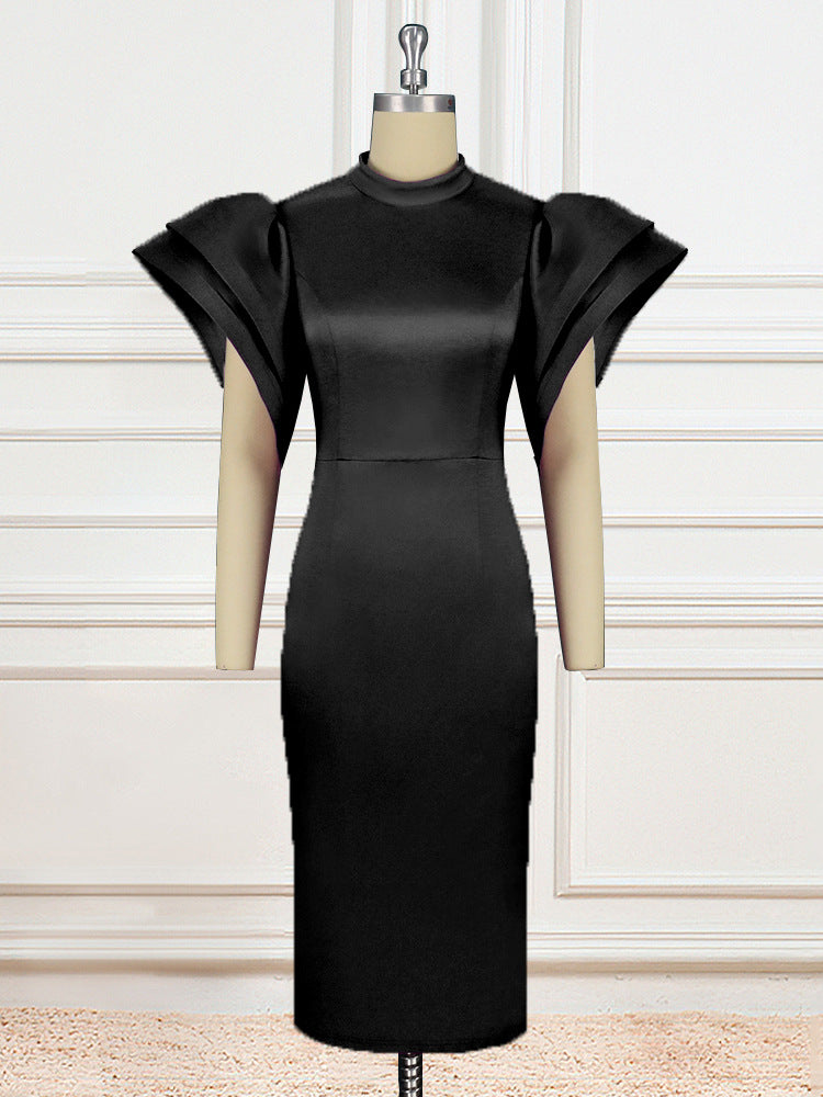 Damen Figurbetontes Kleid mit voluminösen Puffärmeln R&B