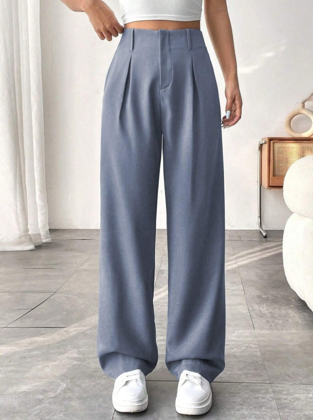 Damen Elegante Bundfaltenhose mit weitem Schnitt R&B
