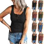 Damen komfortables Trägershirt mit Knopfdetails R&B