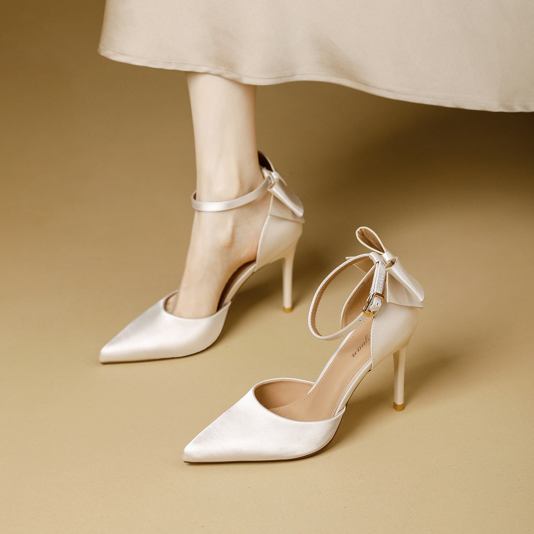 Damen schicke High Heels mit dekorativem Schleifenverschluss R&B