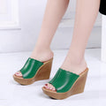 Damen Absatzsandalen aus hochwertigem Leder mit Wedge-Design