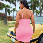 Damen figurbetontes Rippkleid mit verstellbaren Trägern R&B
