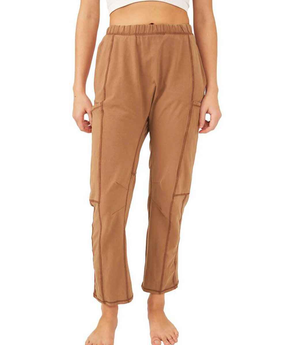 Damen Bequeme Freizeithose mit praktischen Seitentaschen und elastischem Bund R&B