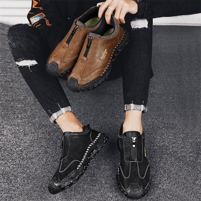 Damen Bequeme Slip-On Freizeitschuhe mit Reißverschluss R&B