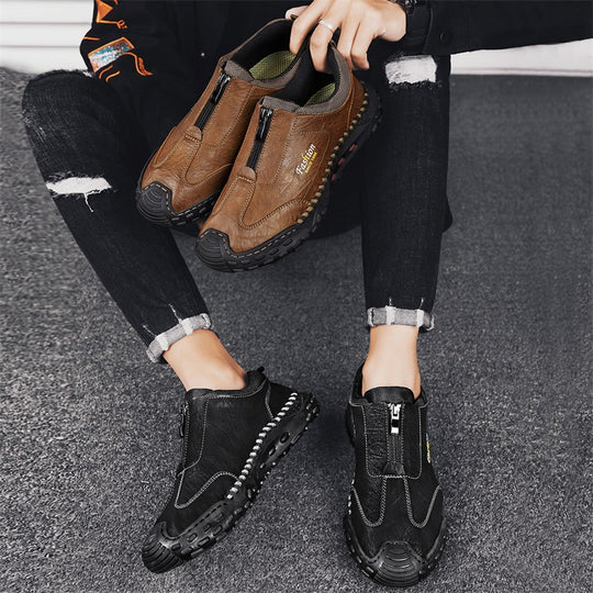 Damen Bequeme Slip-On Freizeitschuhe mit Reißverschluss R&B