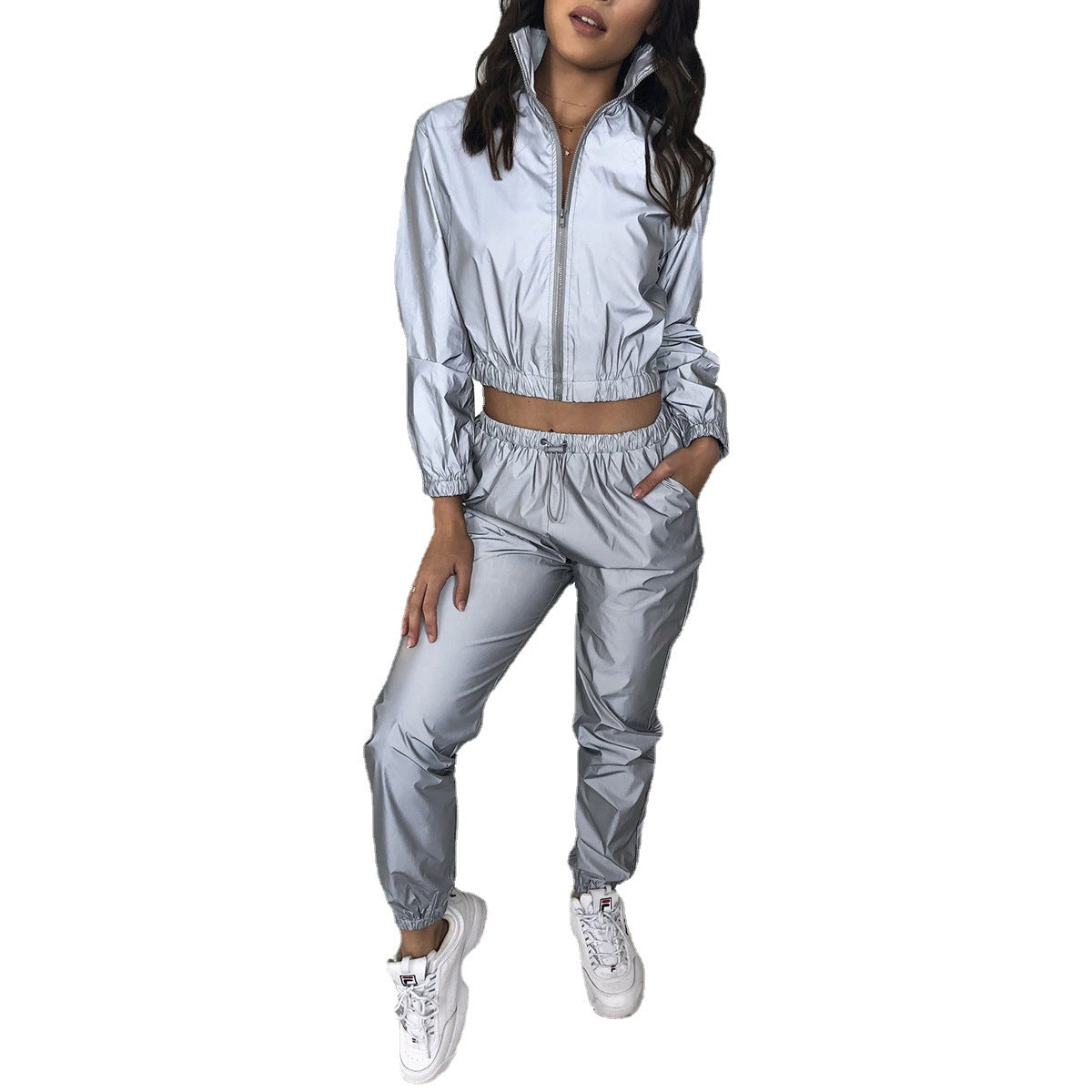 Damen Sportliche Windbreaker-Jacke mit elastischem Bund und hoher Atmungsaktivität R&B