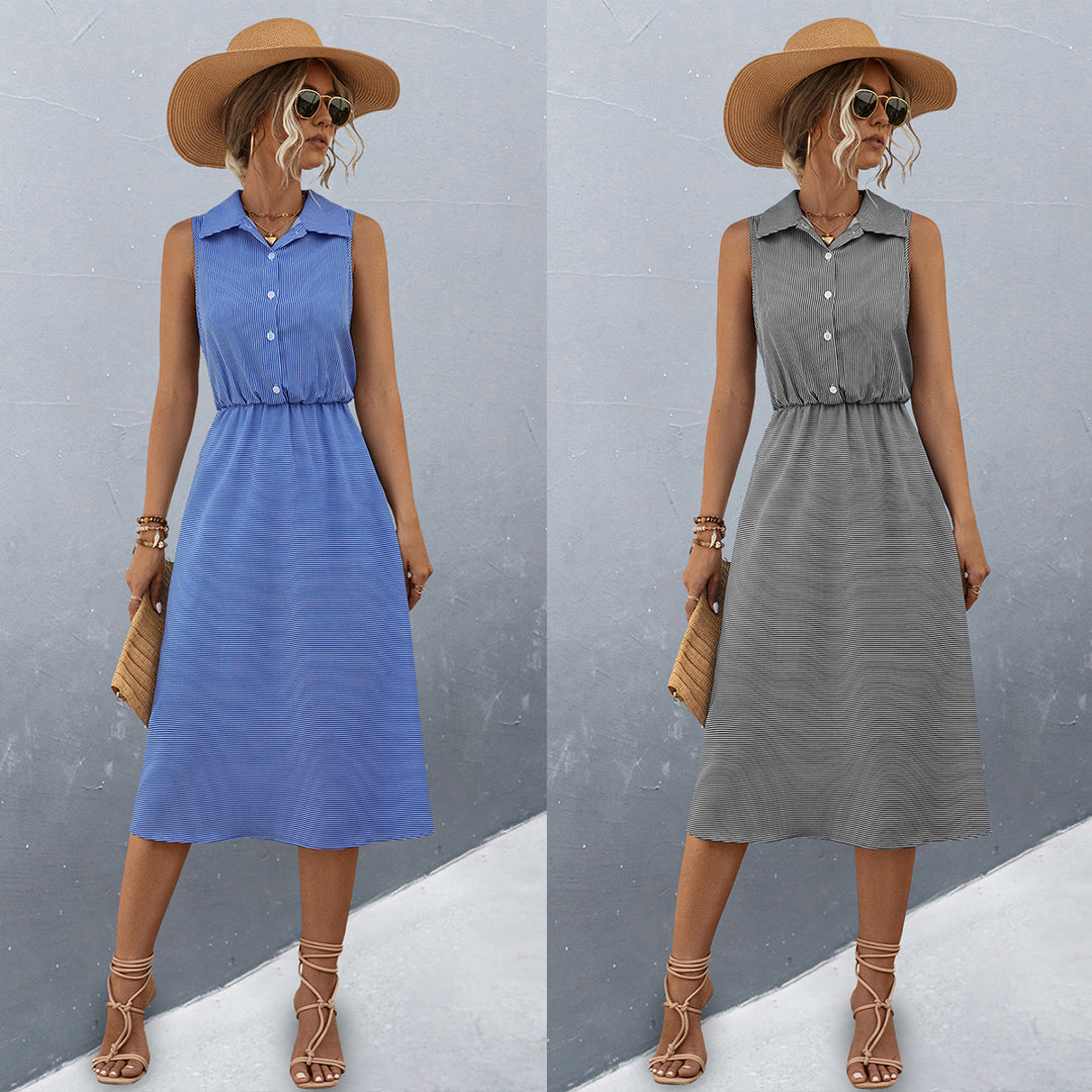Damen Schickes Hemdblusenkleid mit tailliertem Gürtel und femininer Silhouette R&B