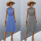 Damen Schickes Hemdblusenkleid mit tailliertem Gürtel und femininer Silhouette R&B
