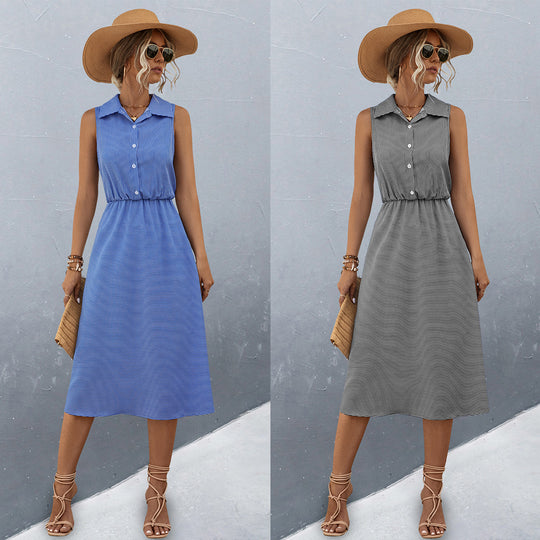 Damen Schickes Hemdblusenkleid mit tailliertem Gürtel und femininer Silhouette R&B
