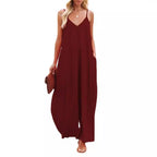 Damen Smarter Jumpsuit mit tiefem V-Ausschnitt und Seitentaschen R&B