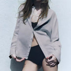 Damen Oversize Hemdbluse mit Knopfleiste und lässigem Schnitt R&B