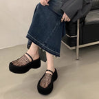 Damen Plattform-Mules mit durchlöchertem Netzdesign und komfortabler Sohle R&B