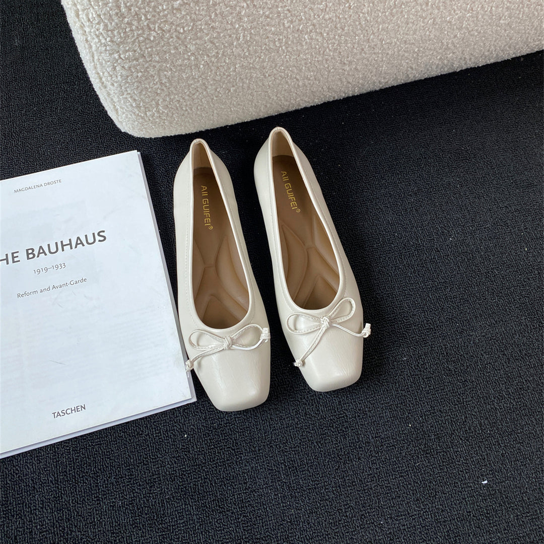 Damen klassisch geschnittene Ballerinas mit zierlichem Schleifenakzent und komfortabler Fußbettung R&B